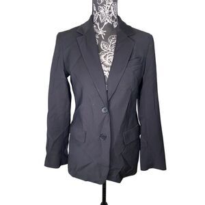 Talbots Black Wool Blend Blazer Jacket Womens Size 6 Workwear Office Career Coat